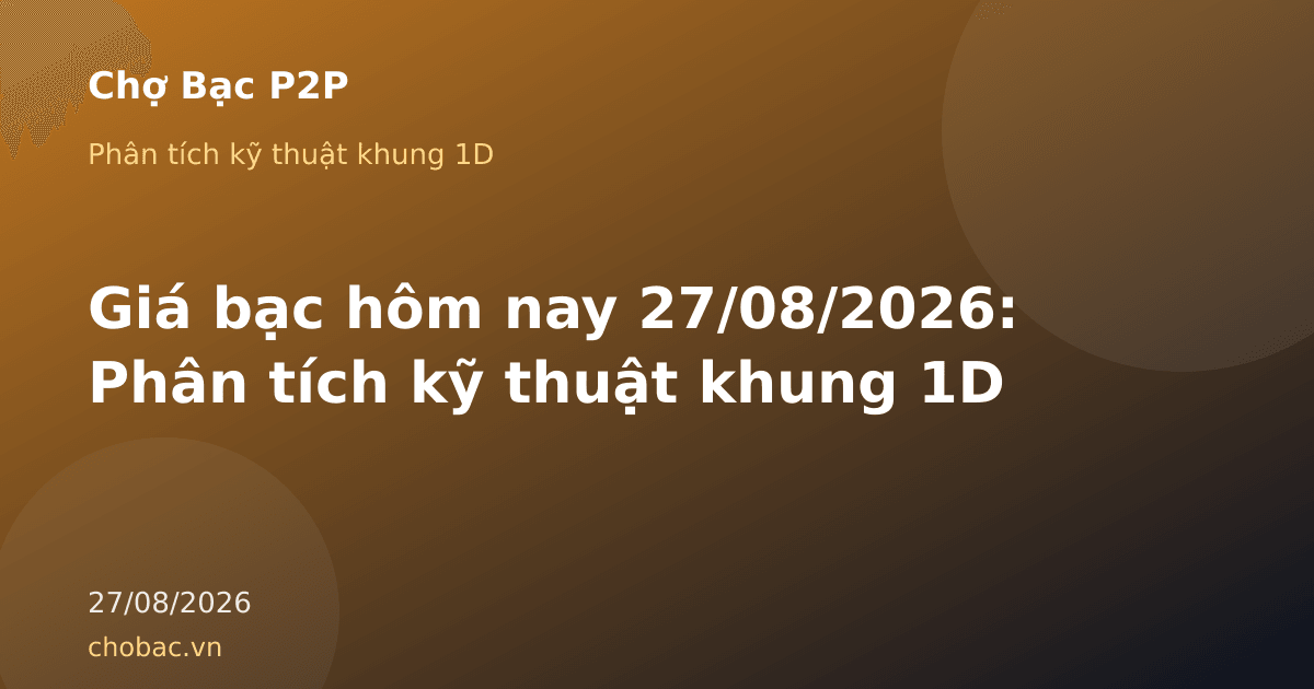 Giá bạc hôm nay 27/08/2026: Phân tích kỹ thuật khung 1D