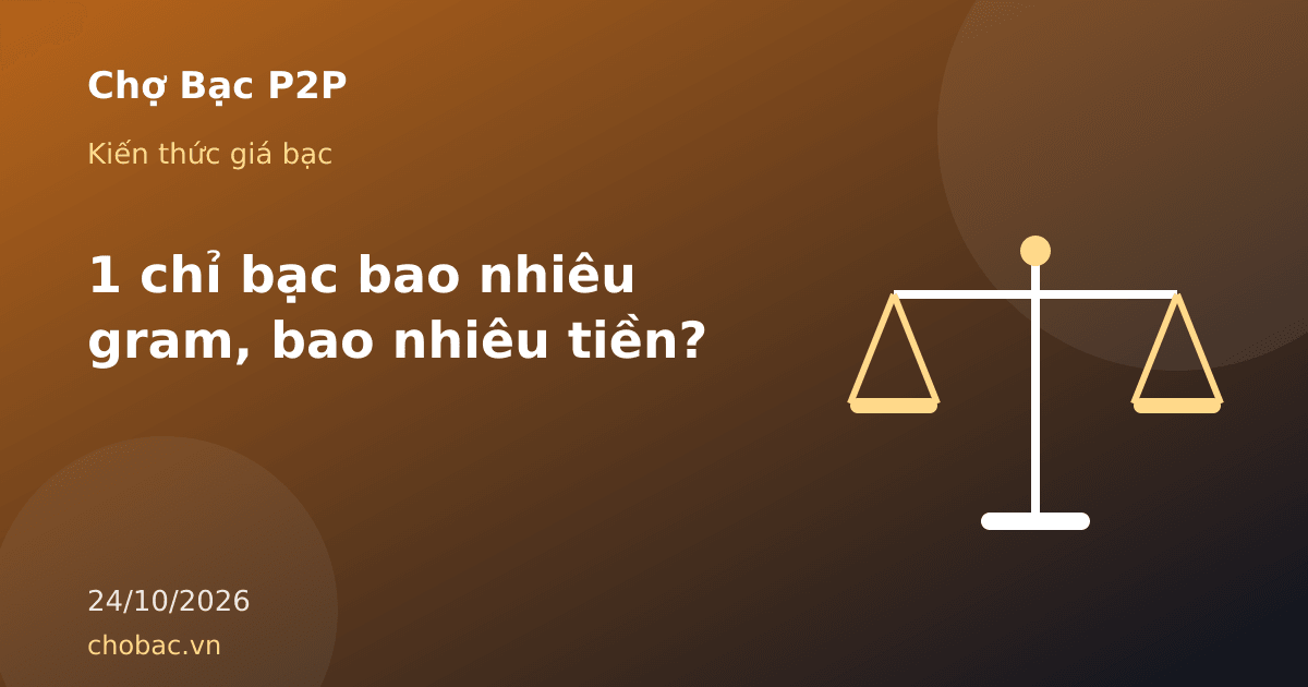 Minh hoạ cái cân thể hiện việc so sánh giá bạc theo gram giữa các quy cách