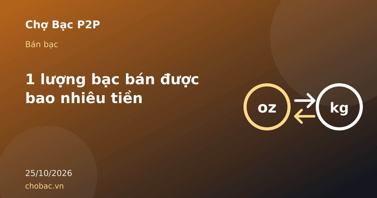 Minh hoạ bảng giá mua vào một lượng bạc của các hãng và số tiền nhận được khi bán