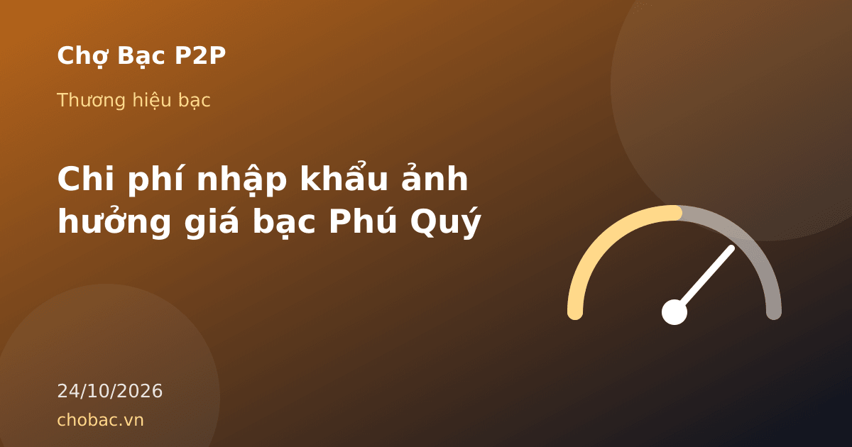 Minh hoạ các lớp chi phí thuế nhập khẩu premium vận chuyển cộng vào giá bạc thế giới