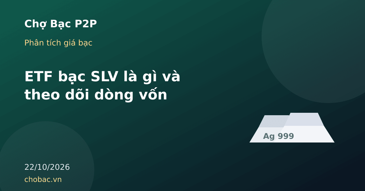Minh hoạ thỏi bạc đại diện cho quỹ ETF bạc vật chất SLV