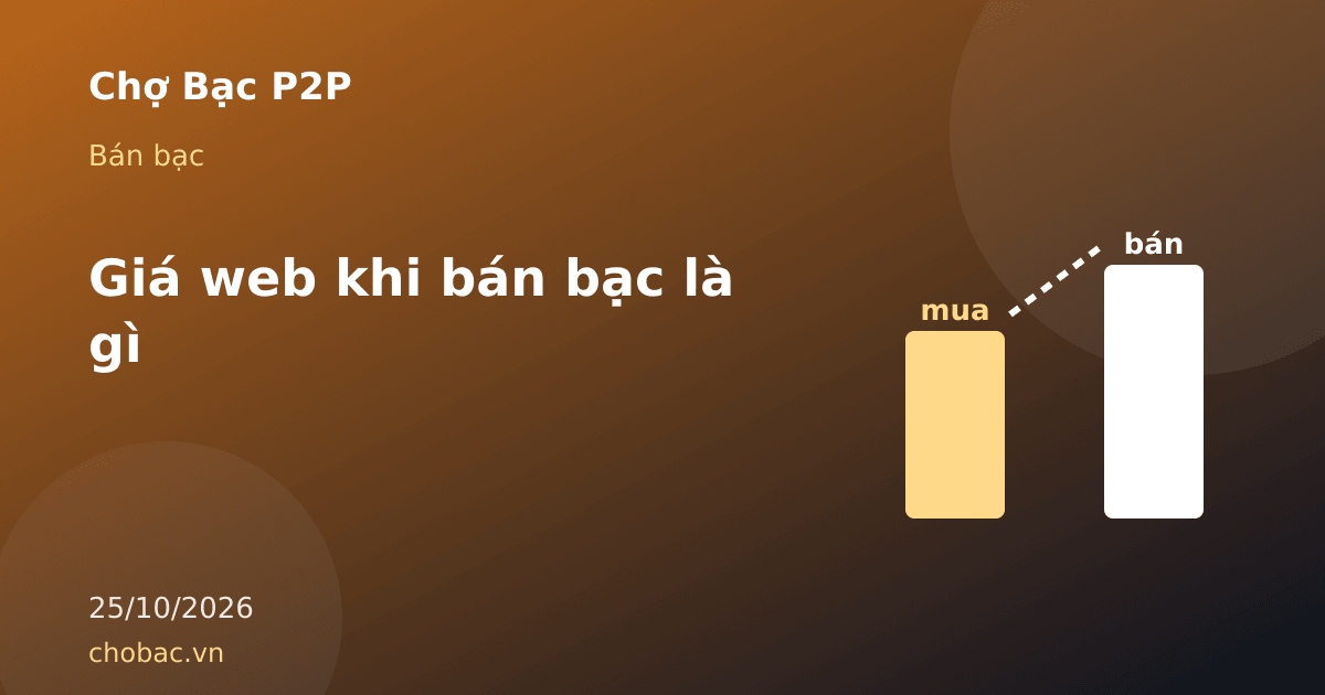 Minh hoạ giá web nằm giữa giá mua vào và giá bán ra của bạc